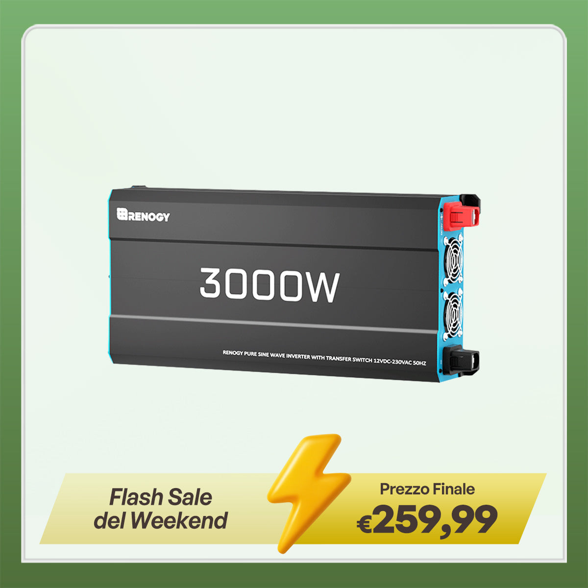 Inverter 12V a Onda Sinusoidale Pura – 1000W / 2000W / 3000W | Convertitore di Corrente per Camper, Barca e Sistemi Solari