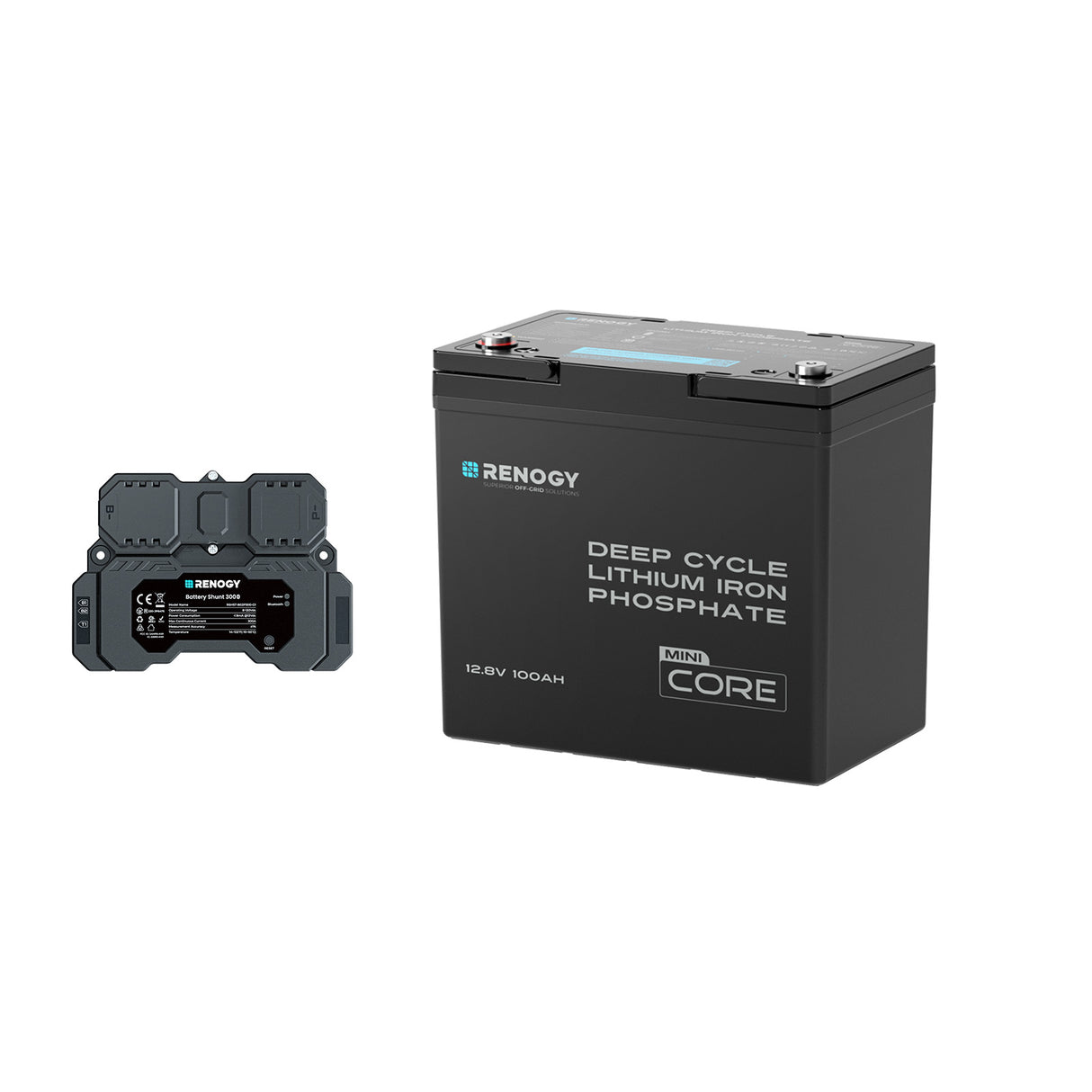 Renogy Core Mini - 12V 100Ah Batteria al Litio LiFePO₄ Con Shunt