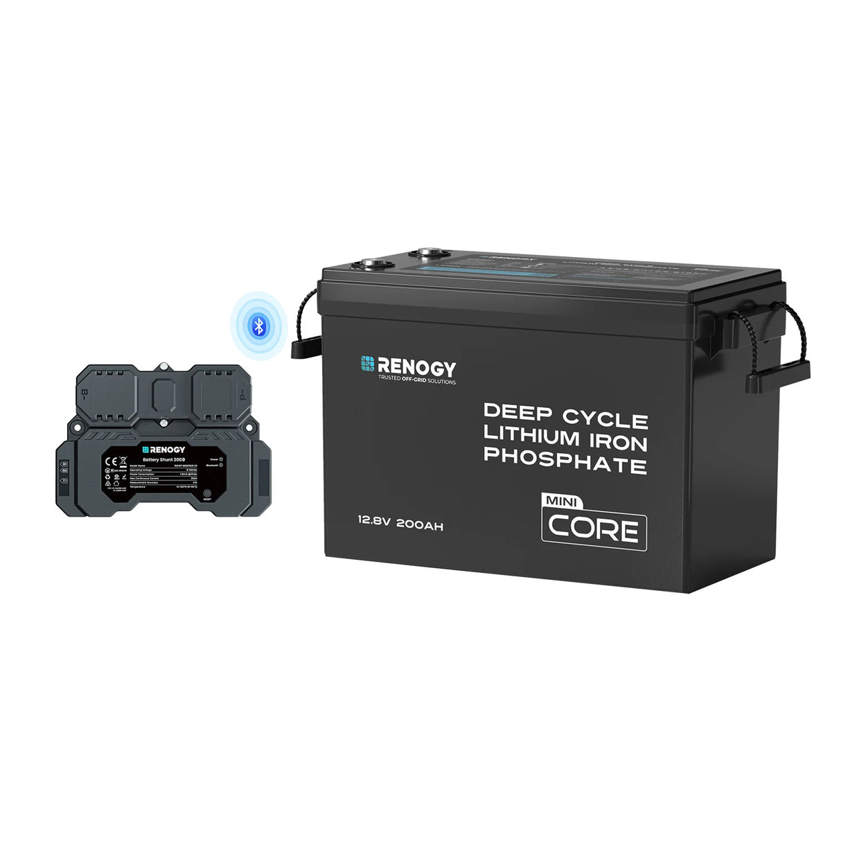 Renogy Core Mini - 12V 200Ah Batteria al Litio LiFePO₄ Con Shunt