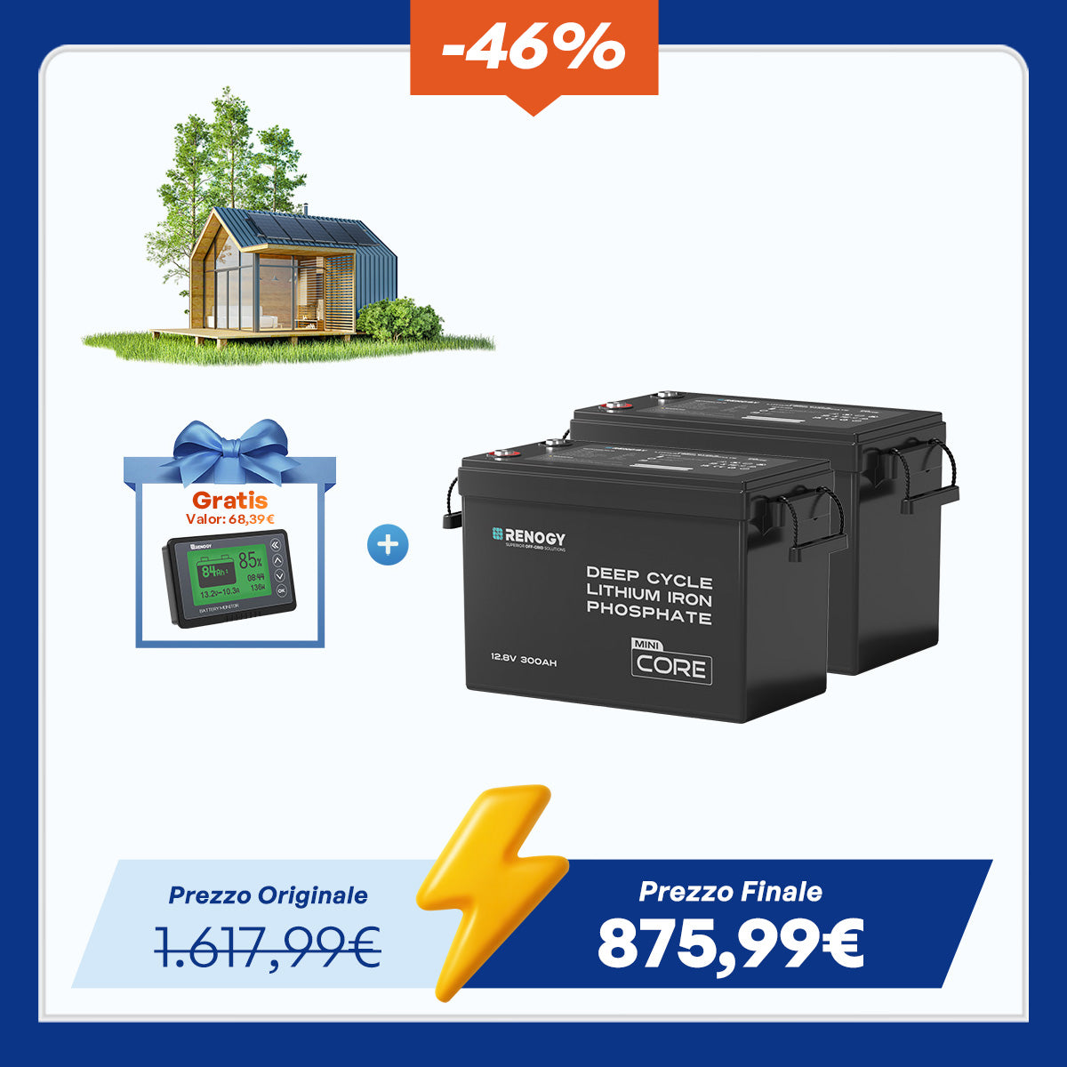 Core Mini - 12V 300Ah Batteria al Litio LiFePO₄
