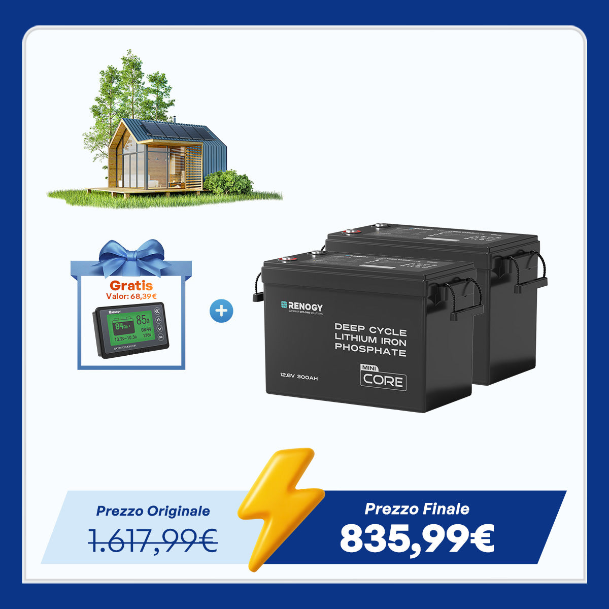 Core Mini - 12V 300Ah Batteria al Litio LiFePO₄