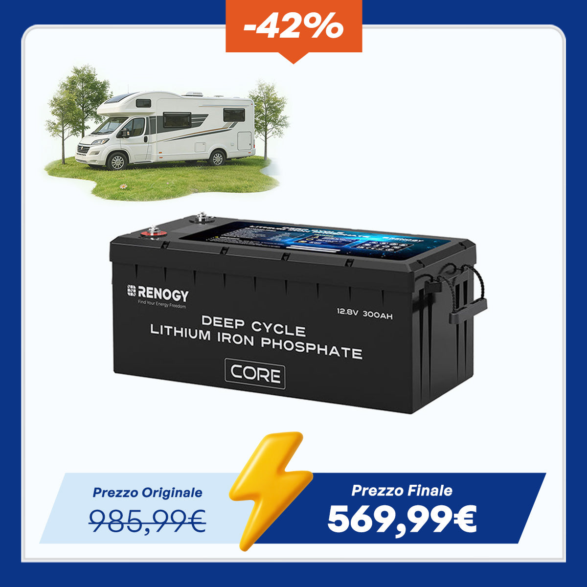 Core - 12V 300Ah Batteria al Litio Autoriscaldamento - Nuova Versione