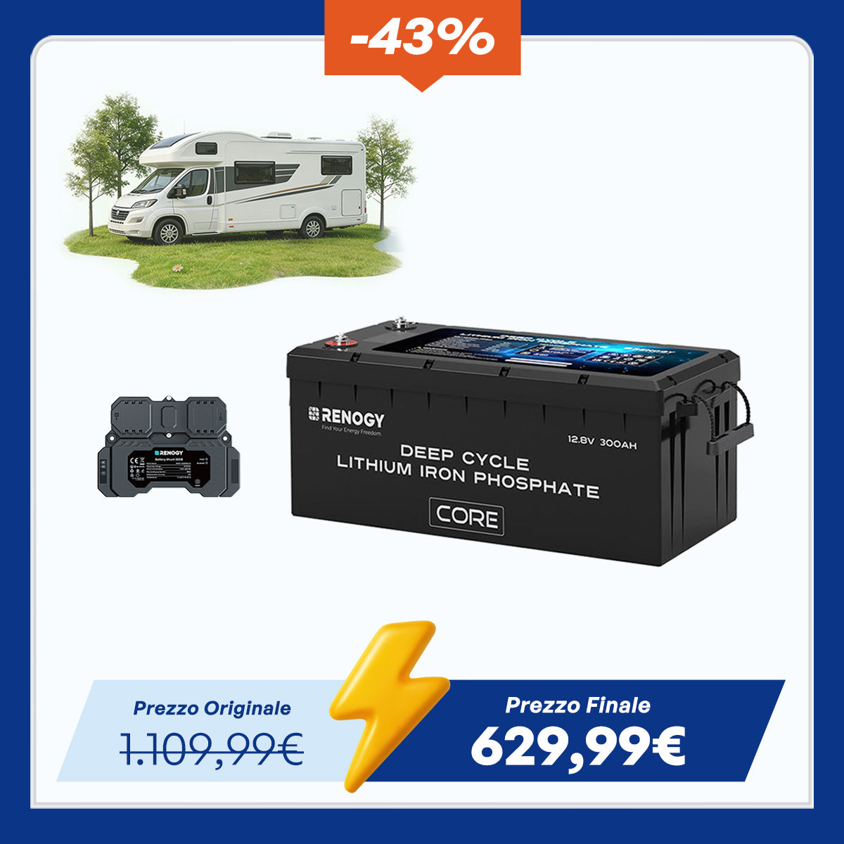 Core - 12V 300Ah Batteria al Litio Autoriscaldamento - Nuova Versione