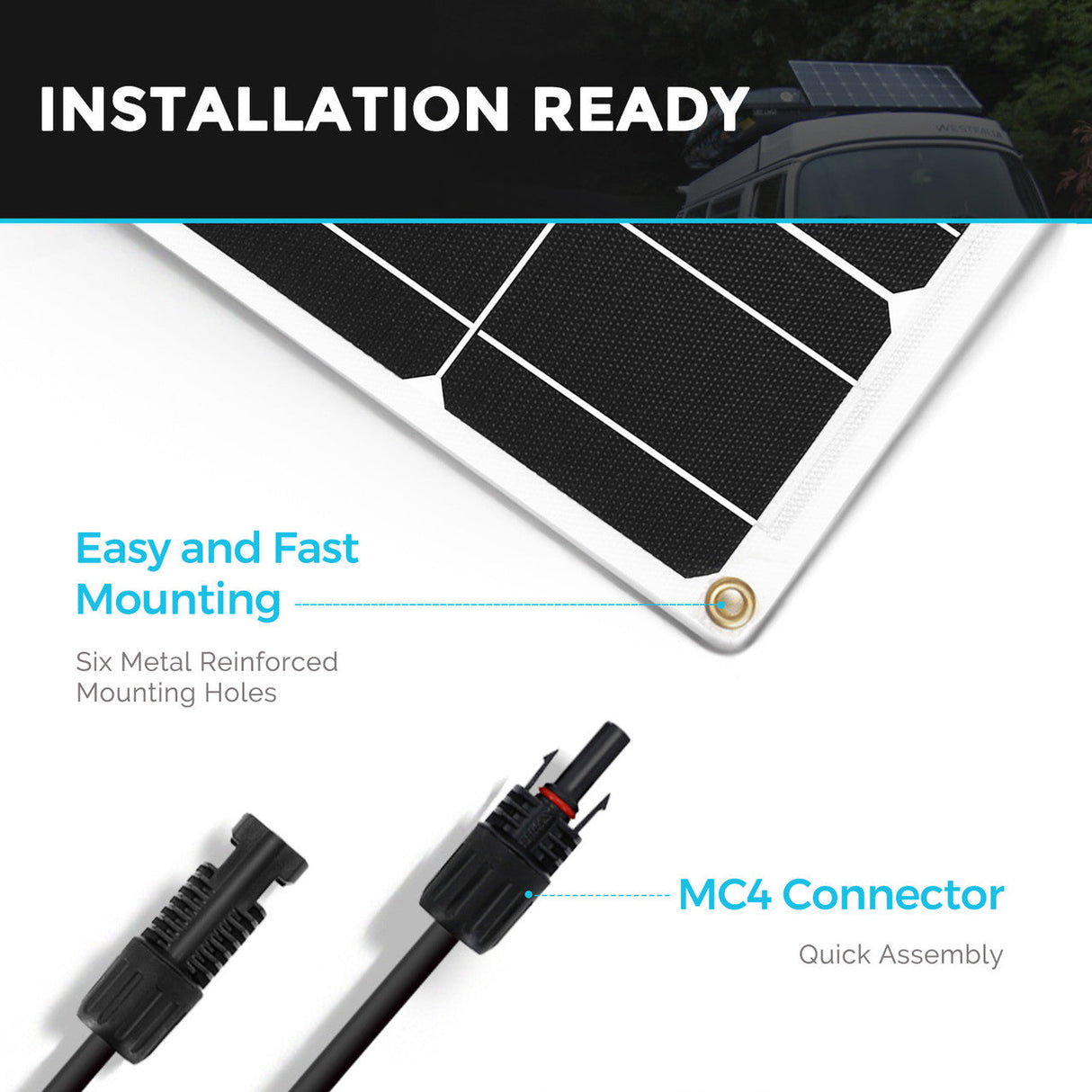 100 Watt 12 Volt Flexible Monocrystalline Solar Panel