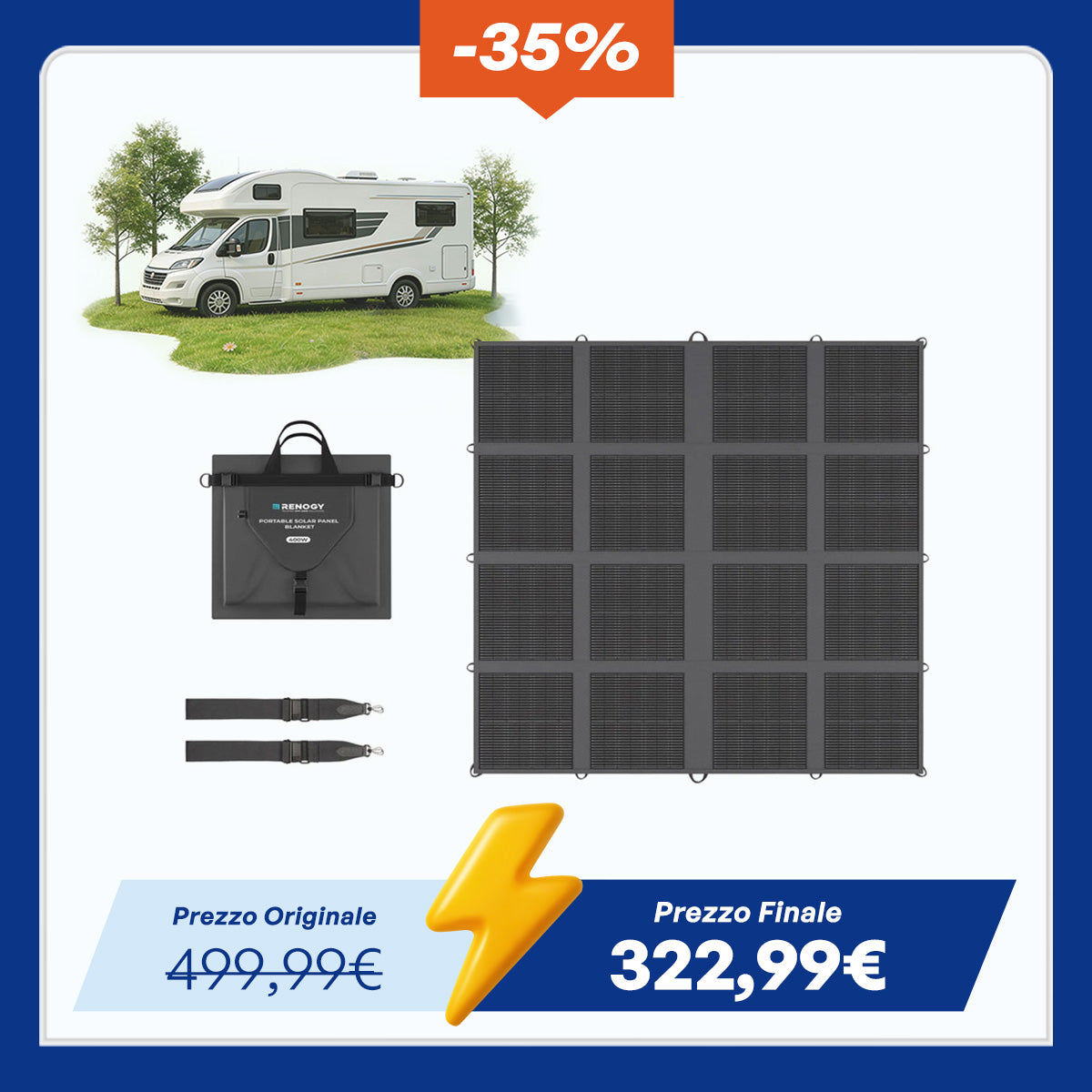 12V 400W Pannello Solare Pieghevole