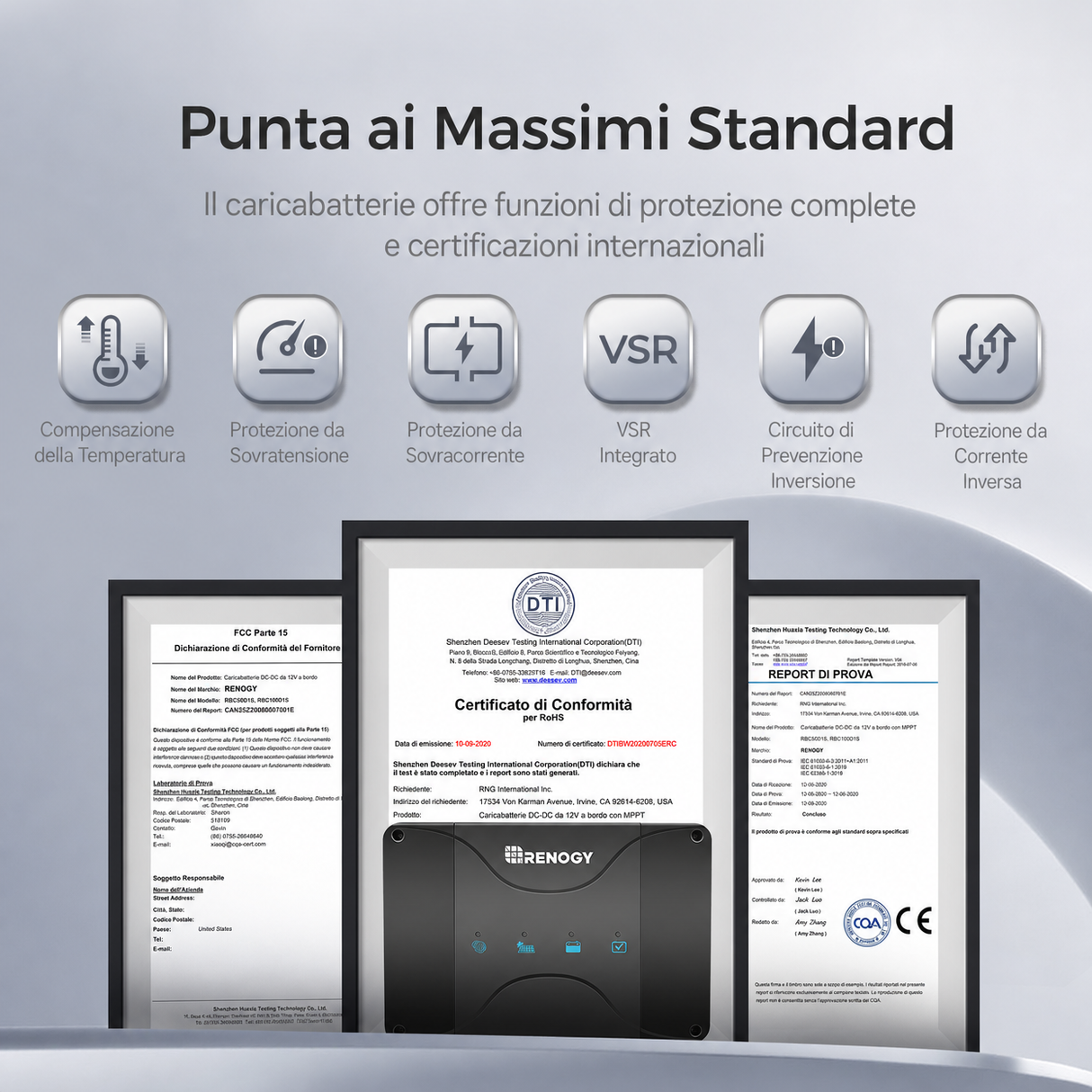 Renogy 12V 50A/30A Caricabatterie DC-DC MPPT Punta ai Massimi Standard