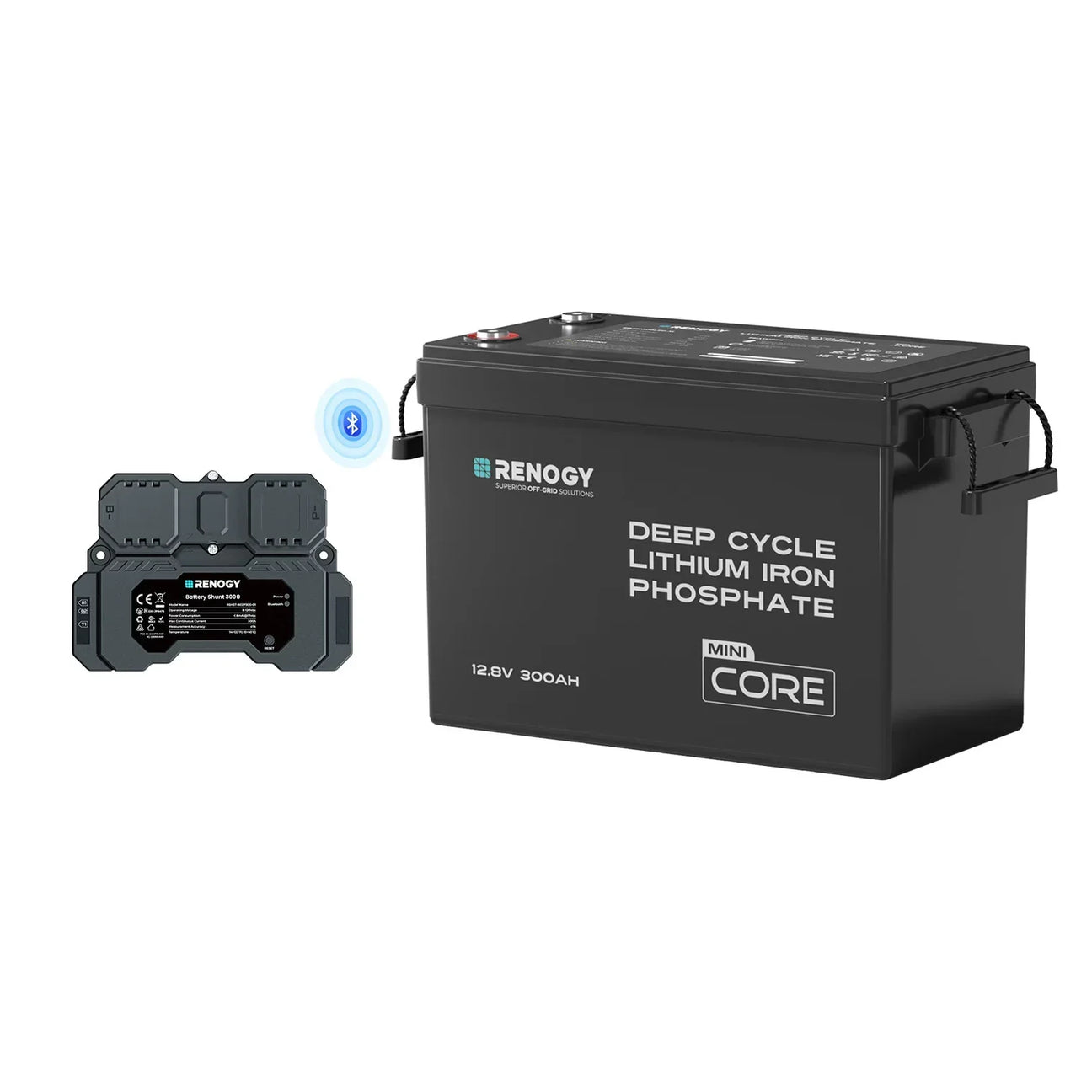 Renogy Core Mini - 12V 300Ah Batteria al Litio LiFePO₄ Con Shunt