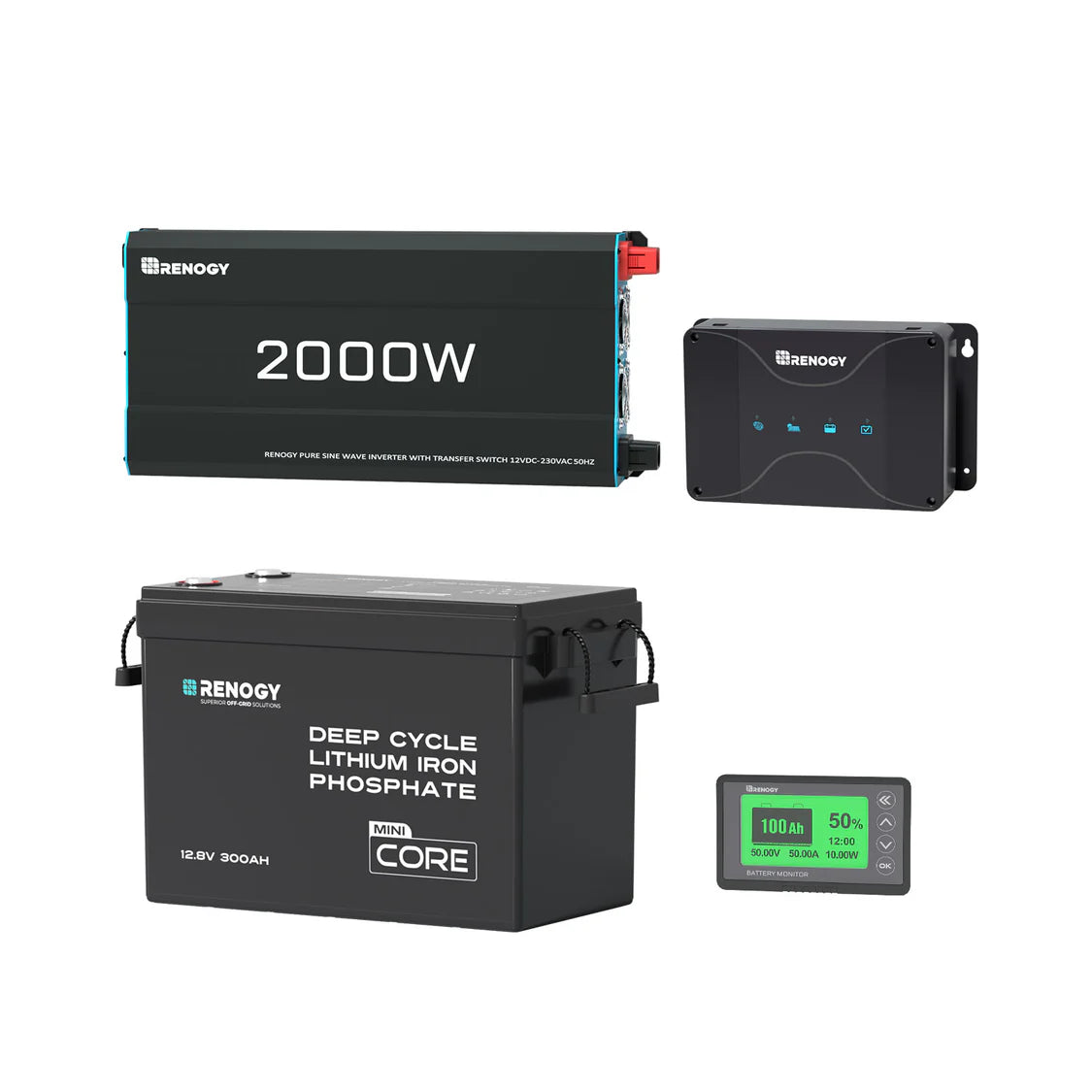 Kit di Alimentazione per Caravan da 3,84 kWh | Inverter 2000W, Caricabatterie da 50A