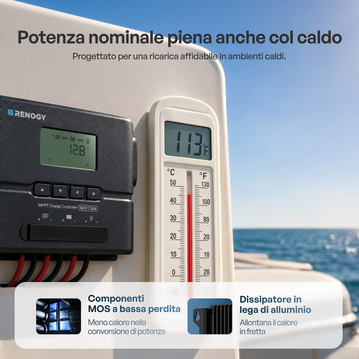 Regolatore di carica MPPT compatto da 12V/24V 20A per Rover 2 con Bluetooth