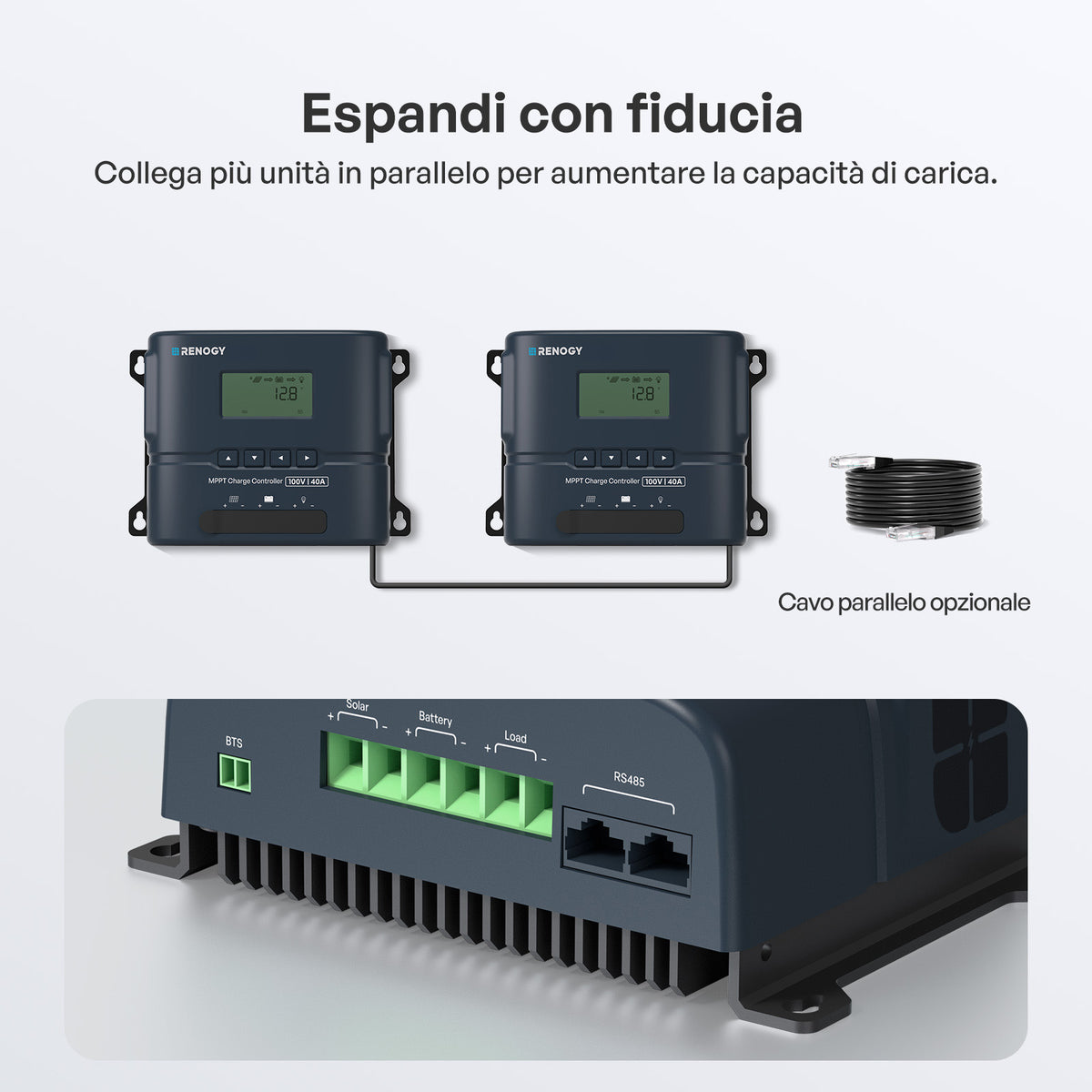 Regolatore di carica MPPT compatto da 12V/24V 20A per Rover 2 con Bluetooth