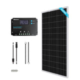 100W 12V Monocrystalline Solar Starter Kit w/Wanderer 10A Charge Controller