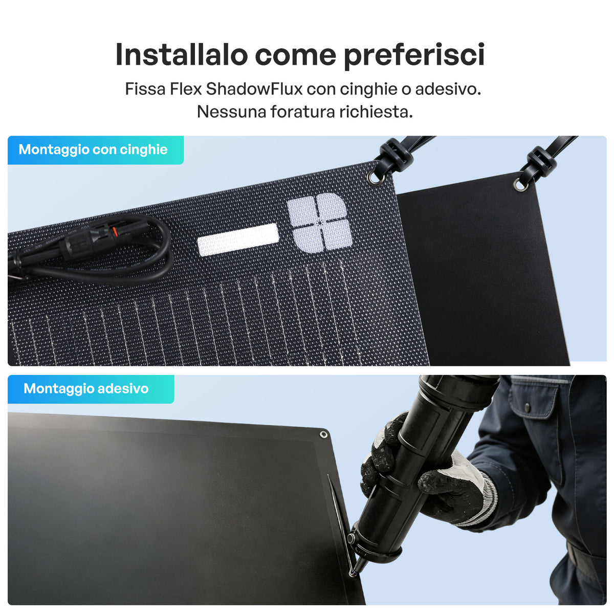 Flex Shadowflux Da 100/200W Pannello Solare Flessibile N-Type Anti-Ombreggiamento