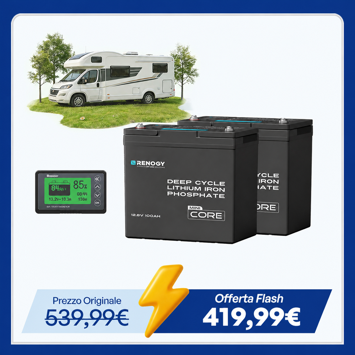 Core Mini – 12,8V 100Ah Batteria al Litio LiFePO4 a Ciclo Profondo