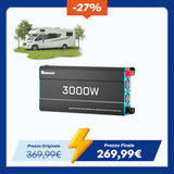 12V 3000W Inverter a Onda Sinusoidale Pura | Convertitore di Corrente per Camper, Barca e Sistemi Solari
