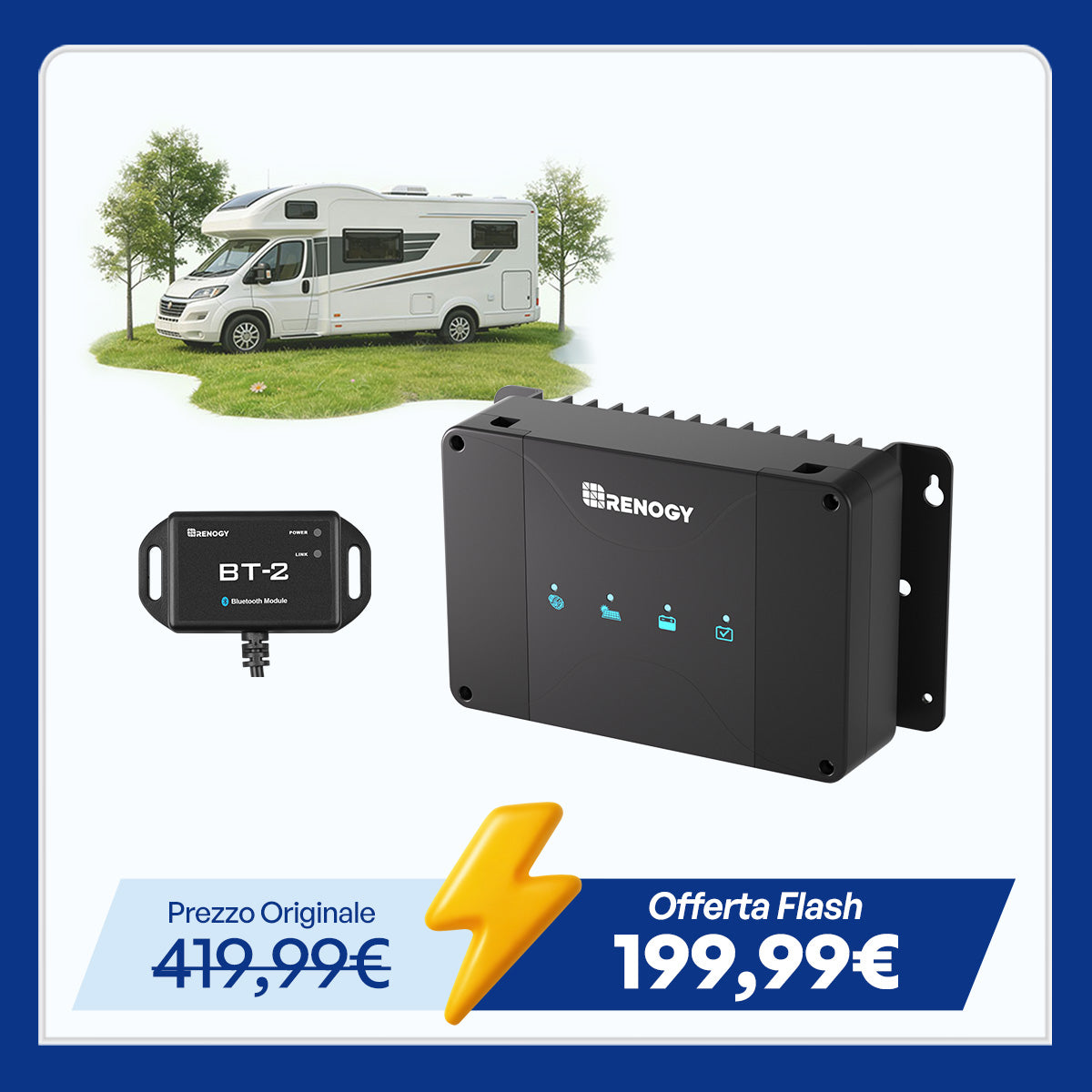 12V 30A Caricabatterie DC-DC con doppio ingresso e MPPT integrato