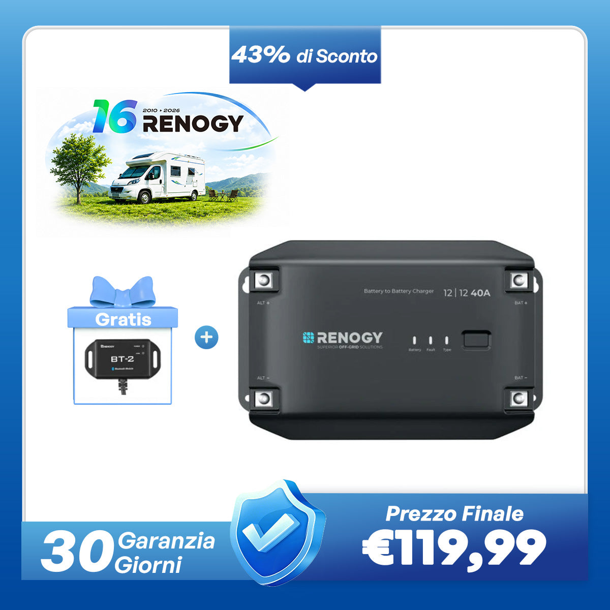 12V 20A/40A Caricabatterie DC-DC
