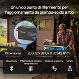 Core - 12V 200Ah Batteria al Litio LiFePO₄ con Bluetooth