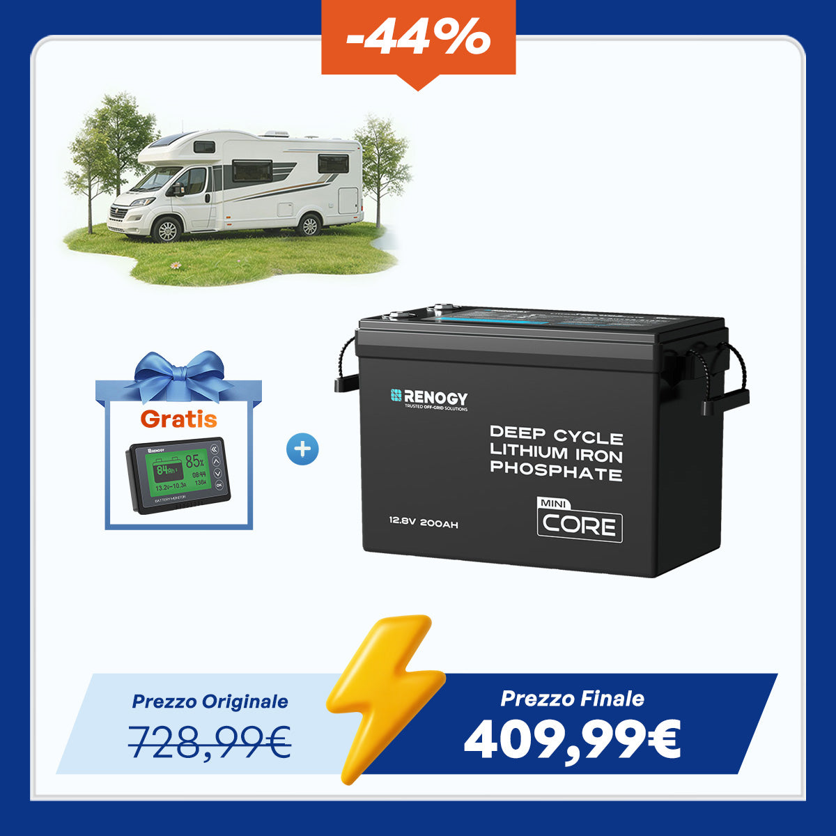 Core Mini - 12V 300Ah Batteria al Litio LiFePO₄