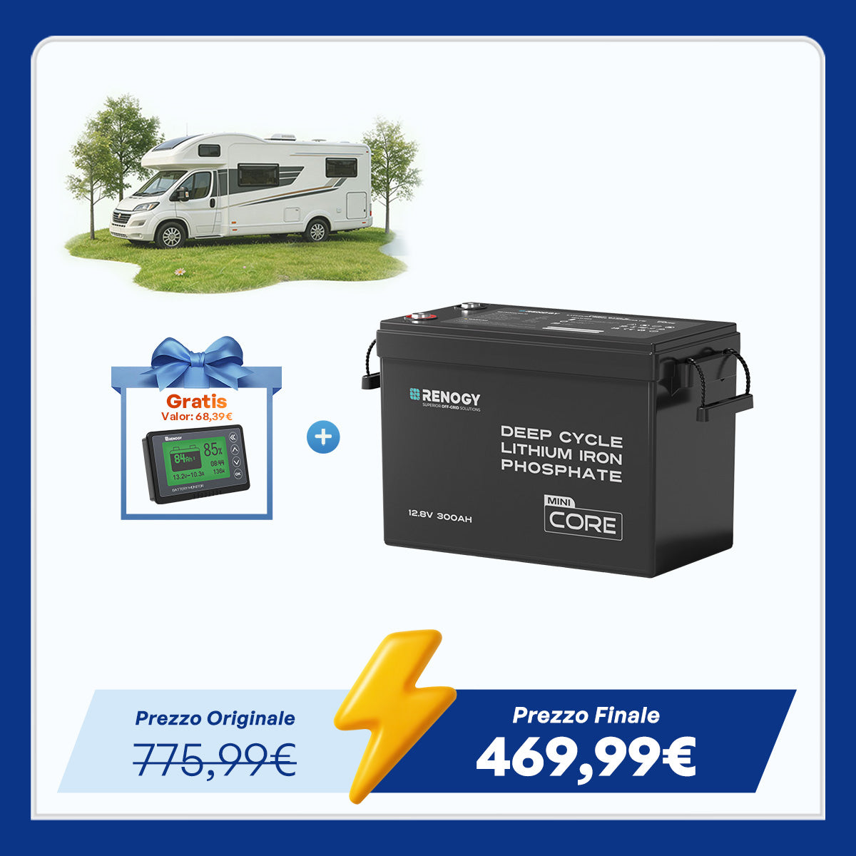 Core Mini - 12V 300Ah Batteria al Litio LiFePO₄