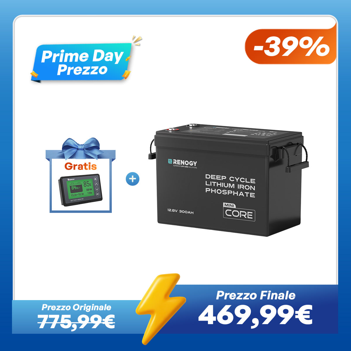 Core Mini - 12V 300Ah Batteria al Litio LiFePO₄