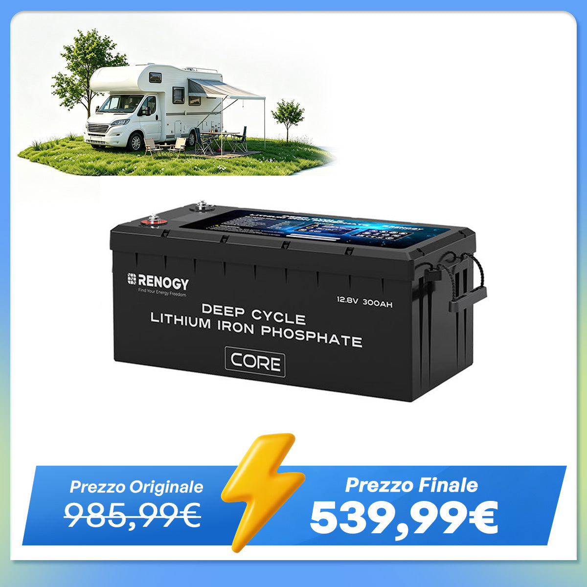 Core - 12V 300Ah Batteria al Litio Autoriscaldamento - Nuova Versione