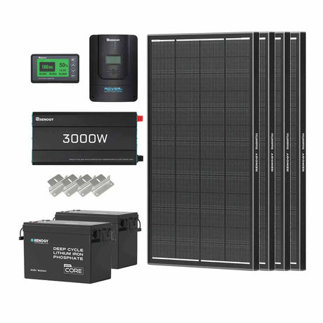 7,68kWh Kit Solari Fotovoltaico Off-Grid | 2*300Ah Batterie LiFePO₄, 12V 3000W Inverter Solare