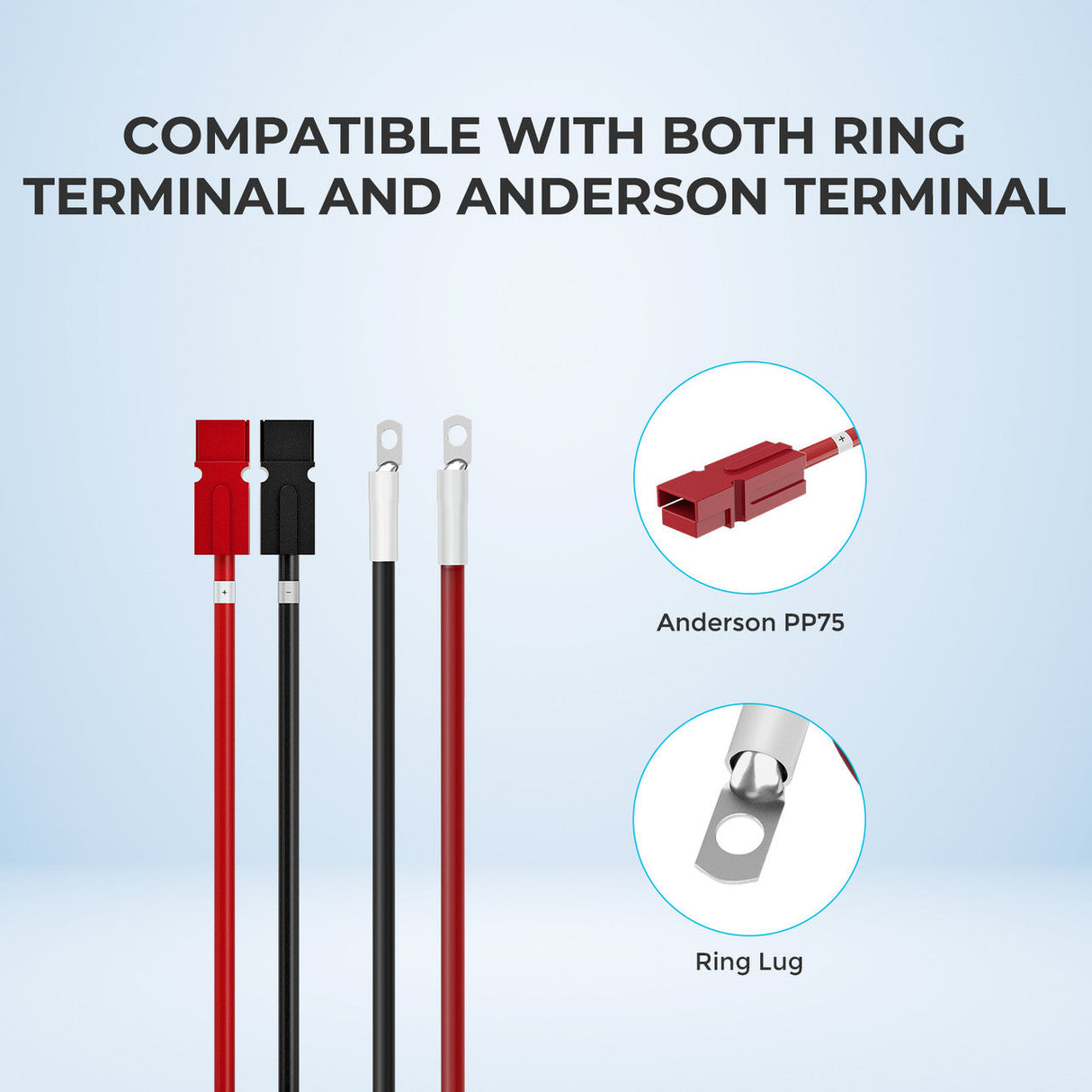 Renogy 10FT 6AWG Anderson Adapter Cable（Anderson PP75 - Ring Lug）