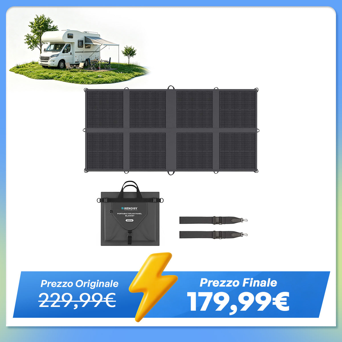 12V 400W Pannello Solare Pieghevole