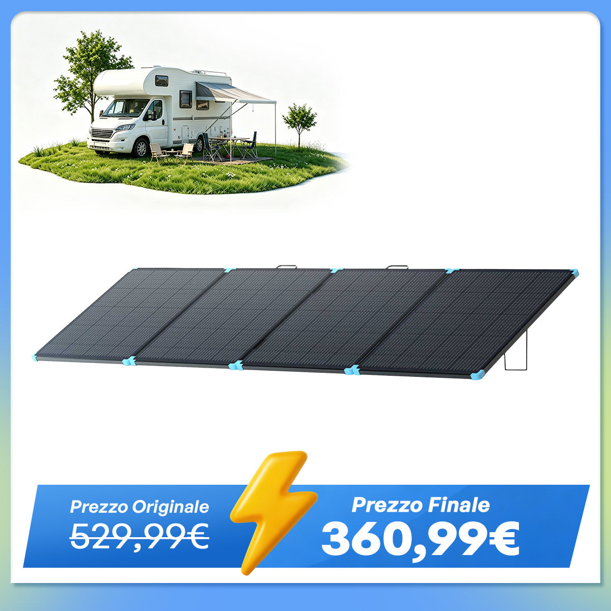 400W Pannello Solare Pieghevole Leggero Valigetta Portatile