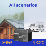 Batteria al Litio LiFePO₄ 12V 100Ah Pro Deep Cycle – con Bluetooth e Funzione Auto-Riscaldante